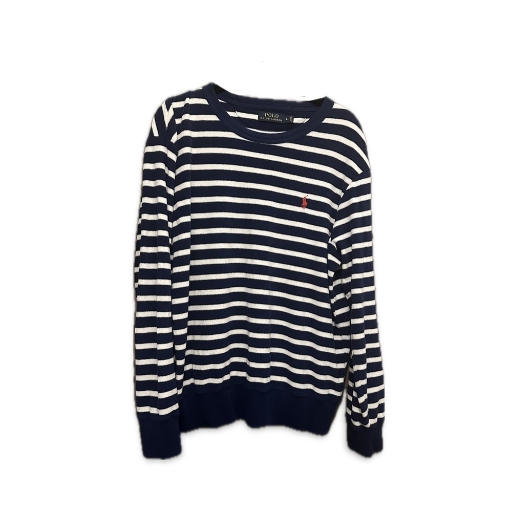 Vintage Ralph Lauren Navy and White Striped Sweater
